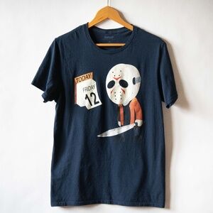Friday the 13th Sad Jason "Friday the 12th" Crew Neck Tee T-Shirt Top